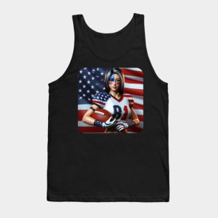 American Woman NFL Football Player #18 Tank Top